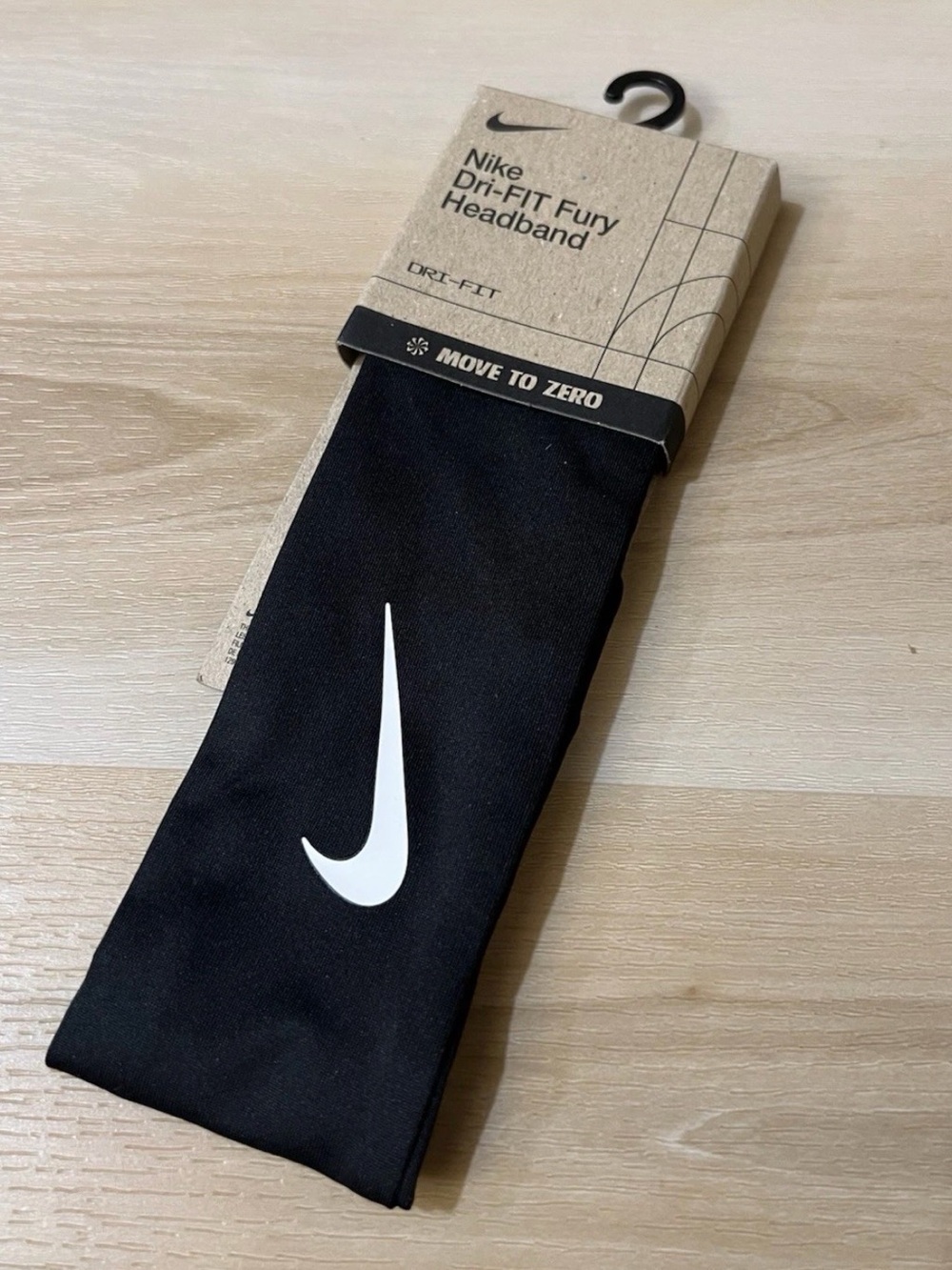 Nike Dri-FIT Fury Headband Black With White Swoosh One Size New